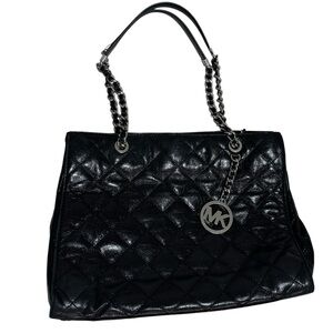 Michael Kors Susannah Medium Quilted Leather Tote – Black – Excellent Condition